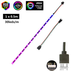 Addressable ARGB 5V LED Strip 3Pin Computer PC Case Tape Light WS2812B SMD 5050 Flexible Changeable Color Gamer Desktop Lamp