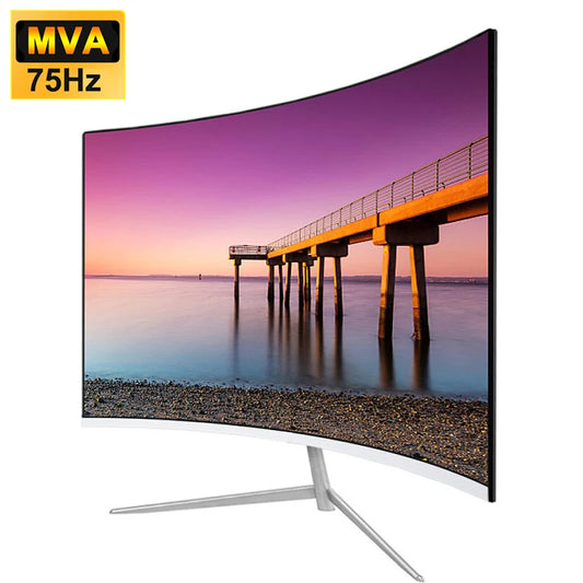 24/27 Zoll Curved 75Hz Monitor Gaming MVA FHD 1080P Computerdisplay 2800R HDMI/VGA DCR Augenschutz VESA 100*100 2ms Reaktionszeit