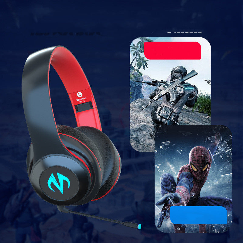 Gaming headset with smartphone displaying a video game on a dark blue background