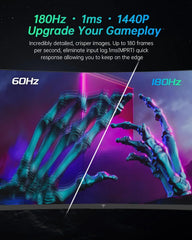 27 Inch Curved Gaming Monitor 1440P 180Hz 1ms FreeSync/G-Sync Compatible Ultrawide Vesa Mount HDR