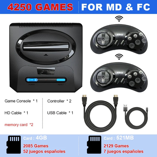 16BIT Segas-MD Video Game Console For Sega Mega Drive Genesis FC Dendy Console Support HDMI Output Retro Game Machine