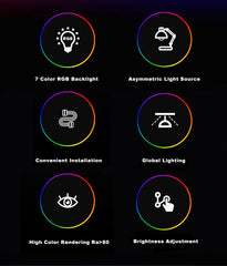 RGB Night Lights Monitor Light Bar Timed Dimmable Setup Touch LED Lightbar Screen Table Lamp Game Room Desk Decor Accessories