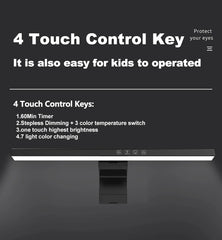 RGB Night Lights Monitor Light Bar Timed Dimmable Setup Touch LED Lightbar Screen Table Lamp Game Room Desk Decor Accessories