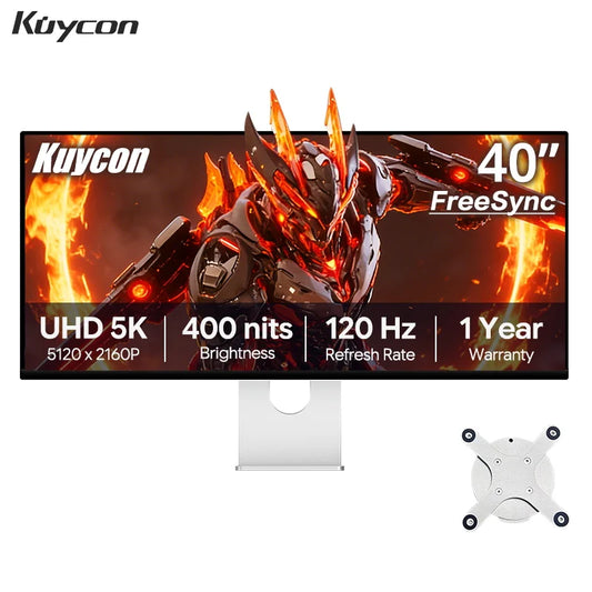 120Hz 40 Zoll Gaming Monitor Kuycon P40K UHD IPS PC LED Display HDR 99%sRGB 400 Nits Computerbildschirm Entspiegelt HDMI Typ-C VESA