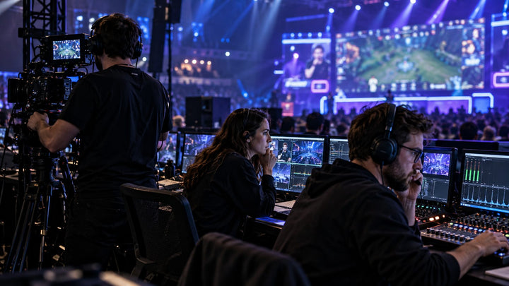 Esports production team preparing an event behind the scenes