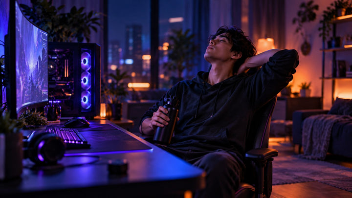 Competitive gamer taking a restorative break