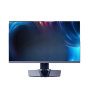 Monitor with a colorful abstract wallpaper on a white background