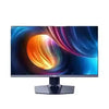 Monitor with colorful abstract design on the screen against a white background