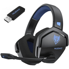 Nubwo gaming headset with USB adapter on a white background