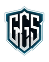Shield-shaped logo with 'GGS' text in the center on a white background