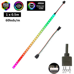 Addressable ARGB 5V LED Strip 3Pin Computer PC Case Tape Light WS2812B SMD 5050 Flexible Changeable Color Gamer Desktop Lamp