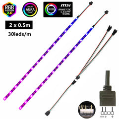 Addressable ARGB 5V LED Strip 3Pin Computer PC Case Tape Light WS2812B SMD 5050 Flexible Changeable Color Gamer Desktop Lamp