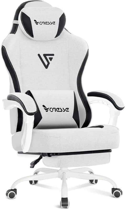 White gaming chair with black accents and 'Vipes' branding on a white background