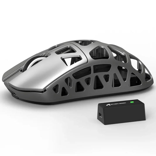 Gaming mouse with a receiver on a white background