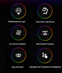 RGB Night Lights Monitor Light Bar Timed Dimmable Setup Touch LED Lightbar Screen Table Lamp Game Room Desk Decor Accessories