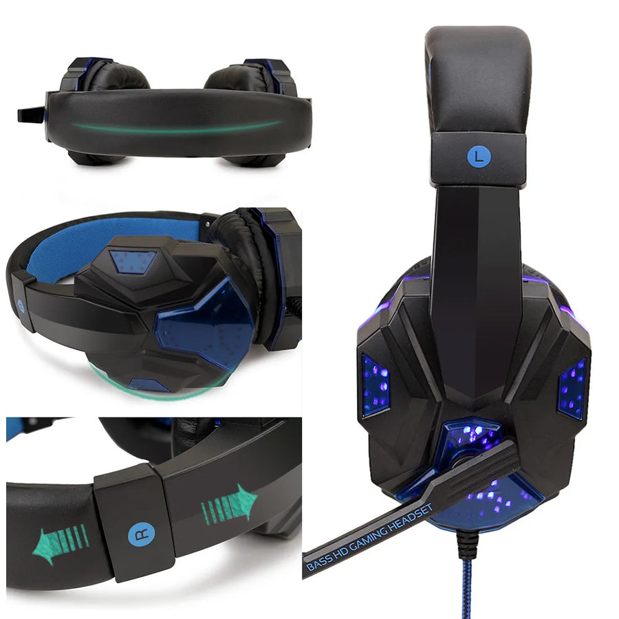 VYBEX Wired Gaming Headset with LED & Microphone