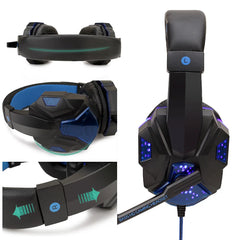Gaming headset with LED lighting on a white background
