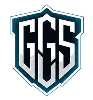 Black and white logo with 'GGS' initials on a black background